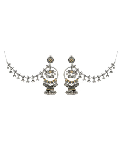 Jhumka Earrings with Ear Chain | Stylika