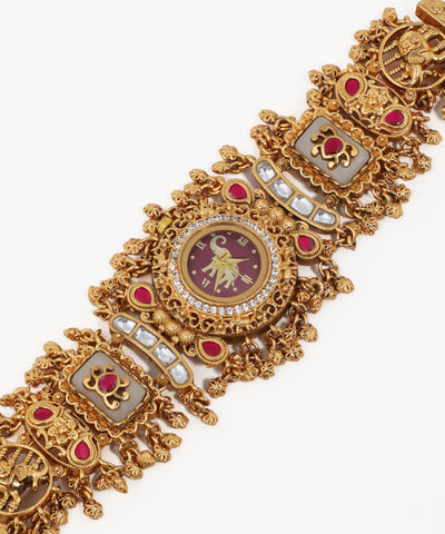 Ornate Heritage Bracelet Watch (White) | Stylika