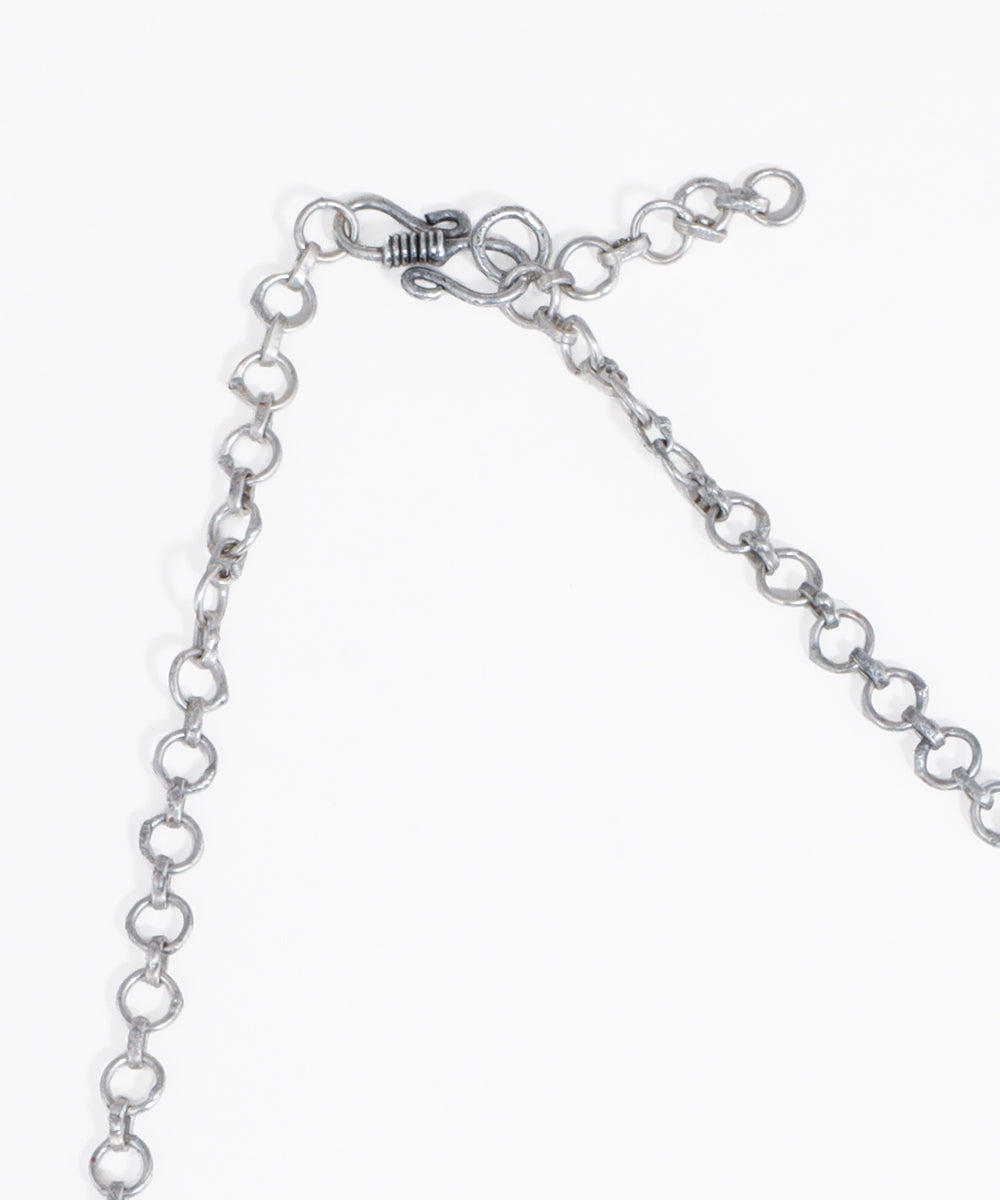 Intricate Sculpted Oxidised Necklace with Earrings | Stylika