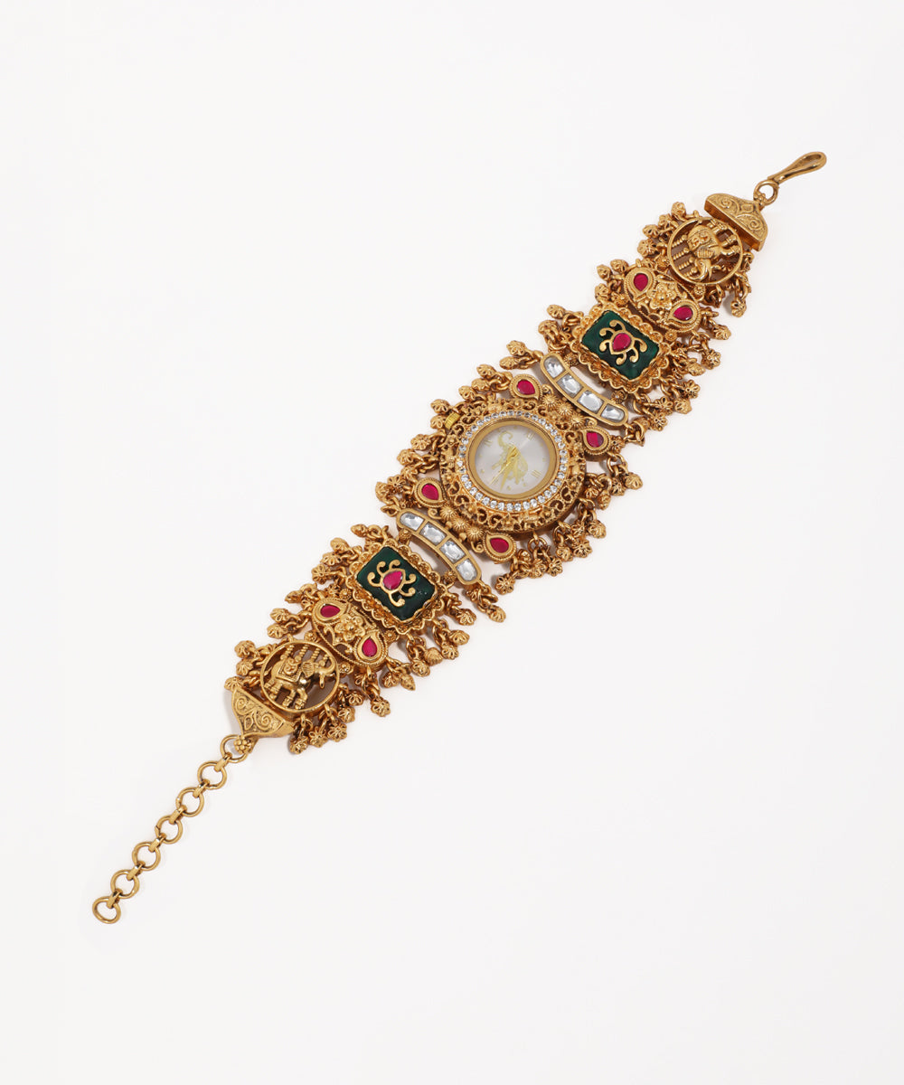 Ornate Heritage Bracelet Watch (Green) | Stylika