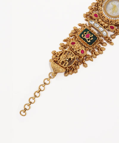 Ornate Heritage Bracelet Watch (Green) | Stylika