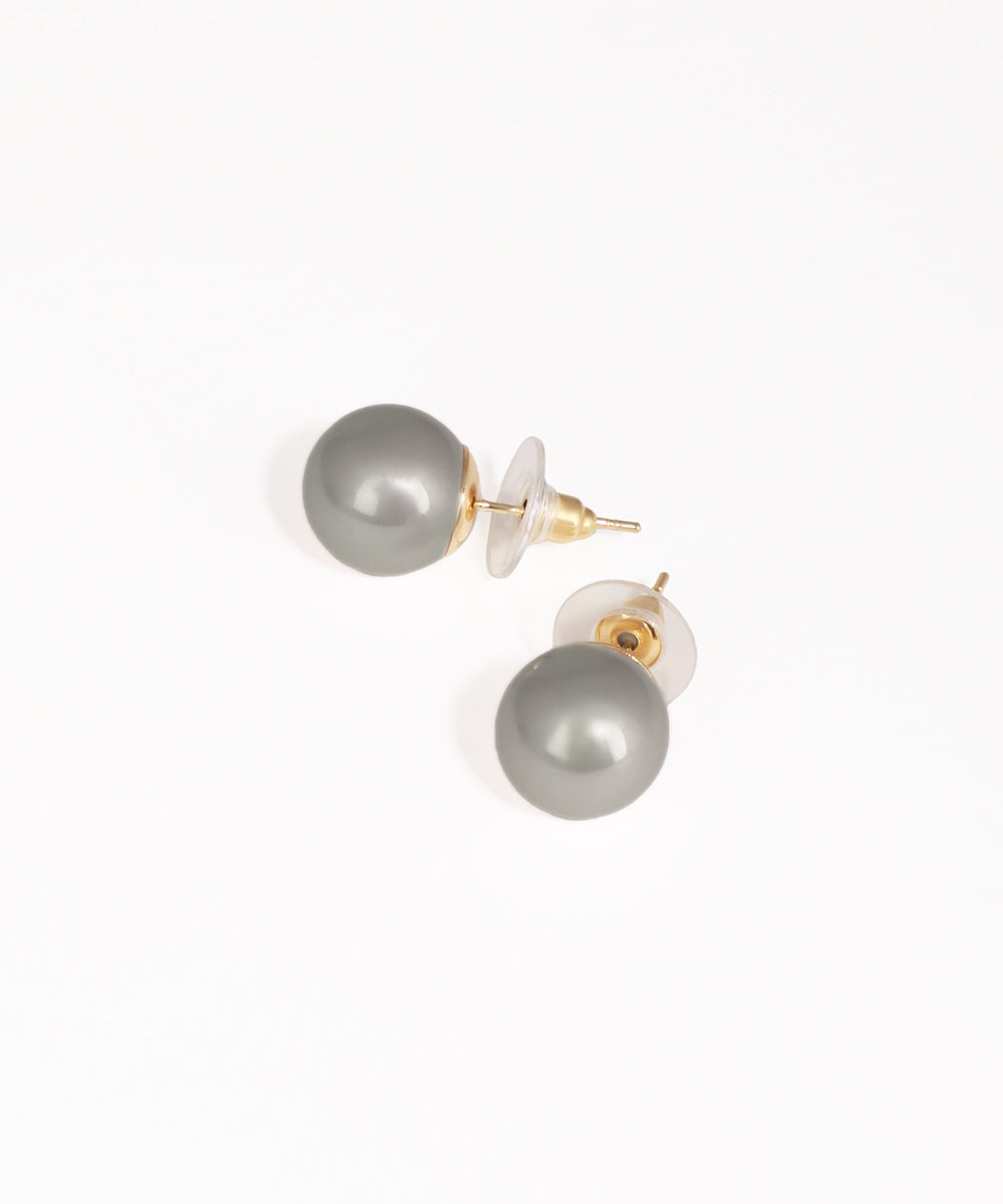 Steel Grey Pearl Earrings | Stylika
