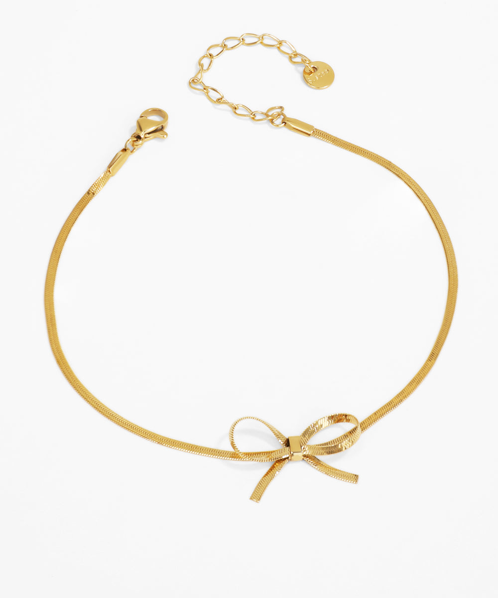Chic Bow Design Snake Chain Anklet | Stylika