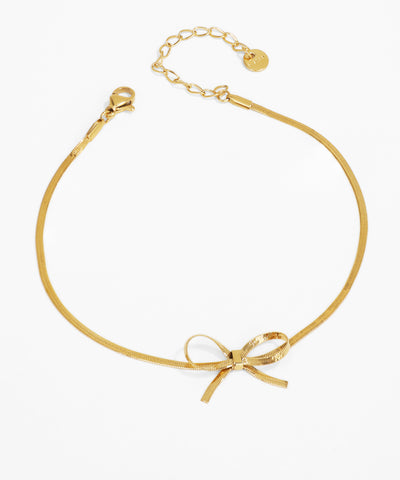 Chic Bow Design Snake Chain Anklet | Stylika
