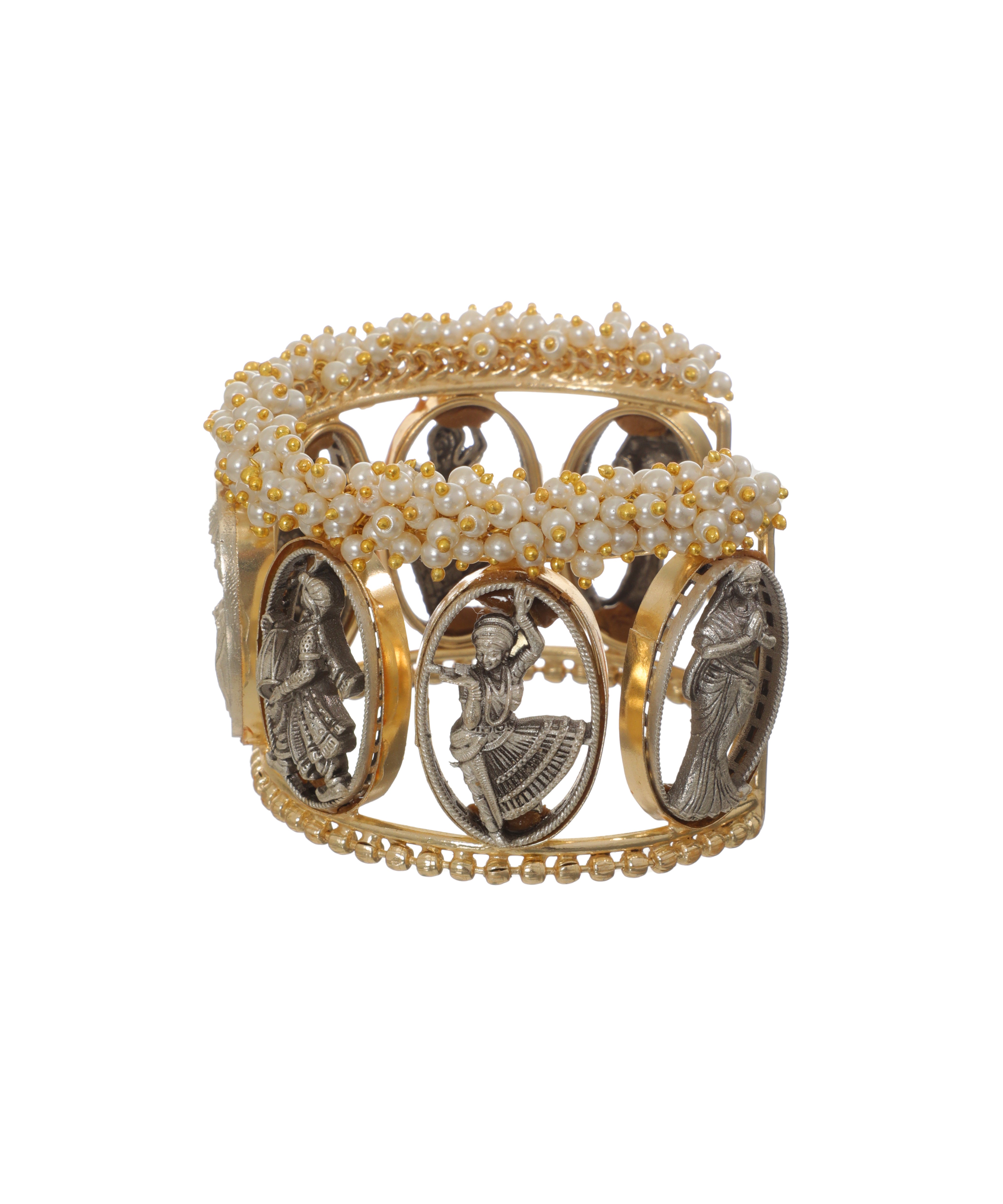 Oxidised Traditional Figurine Cuff Bracelet | Stylika