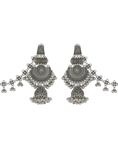 Bell Motif Bahubali Oxidised Earrings | Stylika