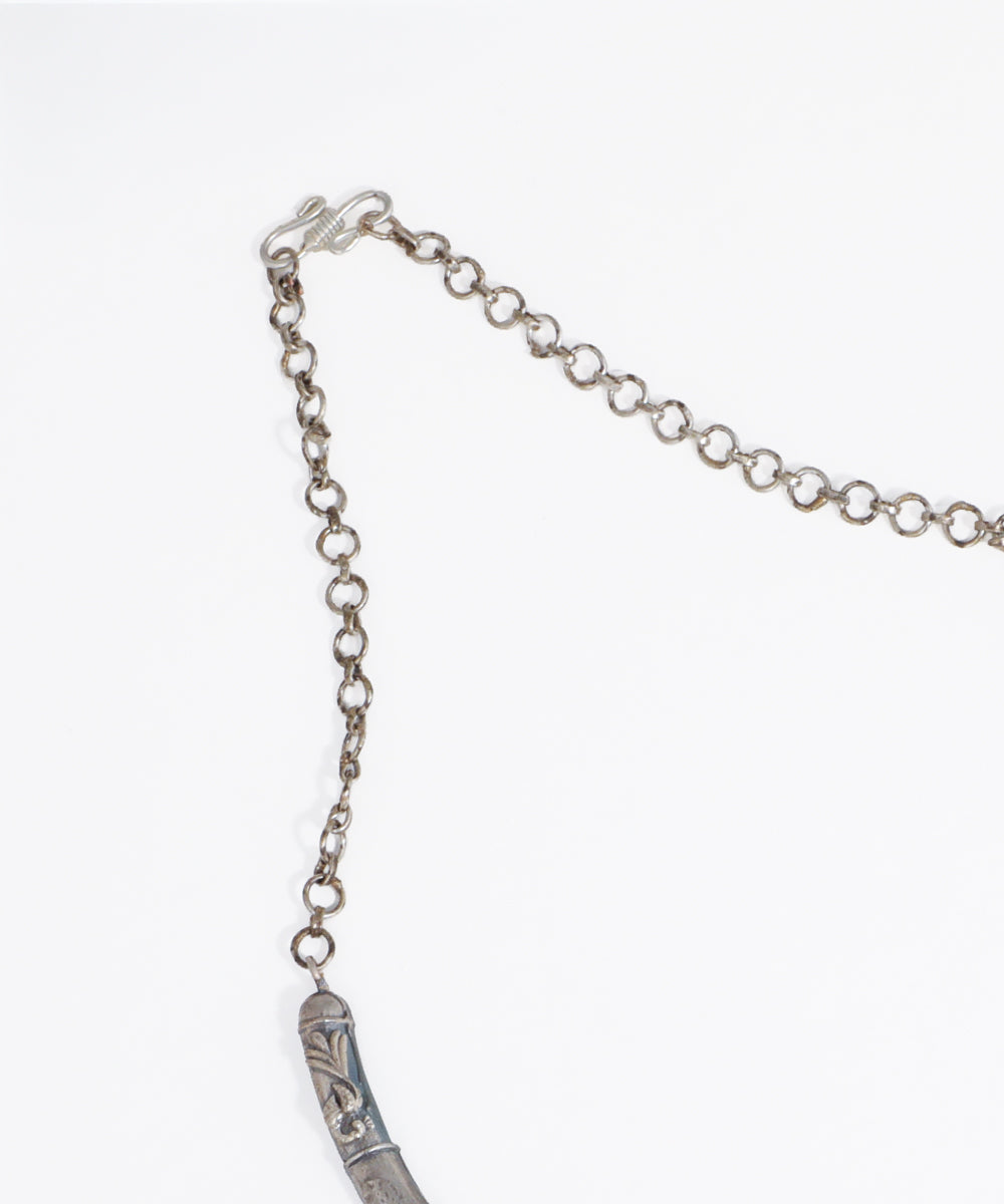Oxidised Statement Pendant Necklace with Earrings| Stylika
