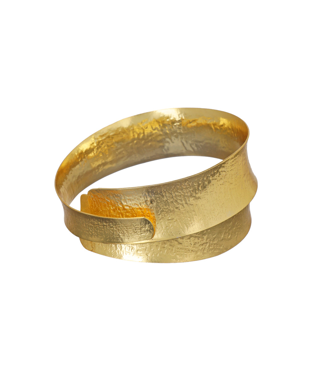 Women's Contemporary Hammered Wrap Arm Cuff | Stylika