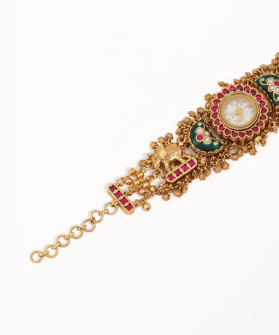 Airavata Regal Heritage Watch Bracelet (Green)| Stylika