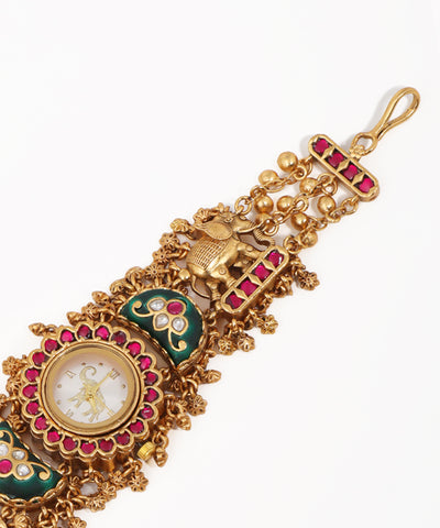 Traditional Elephant Heritage Bracelet Watch (Green)| Stylika