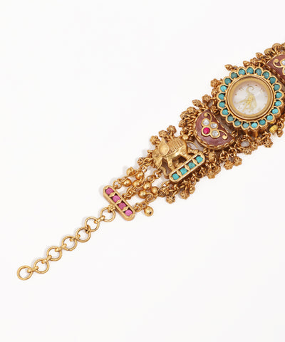 Traditional Elephant Heritage Bracelet Watch (Pink)| Stylika
