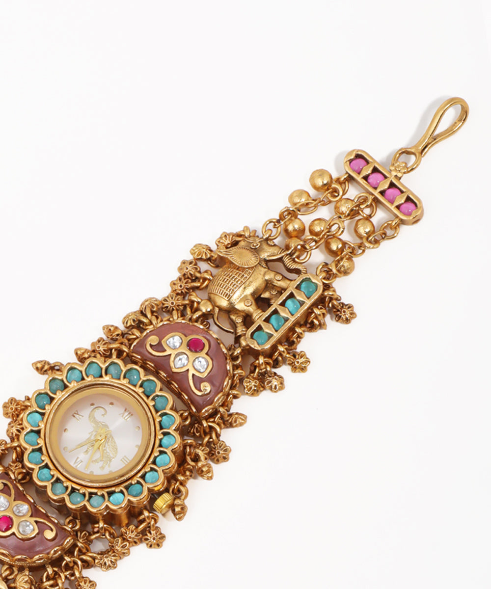 Traditional Elephant Heritage Bracelet Watch (Pink)| Stylika