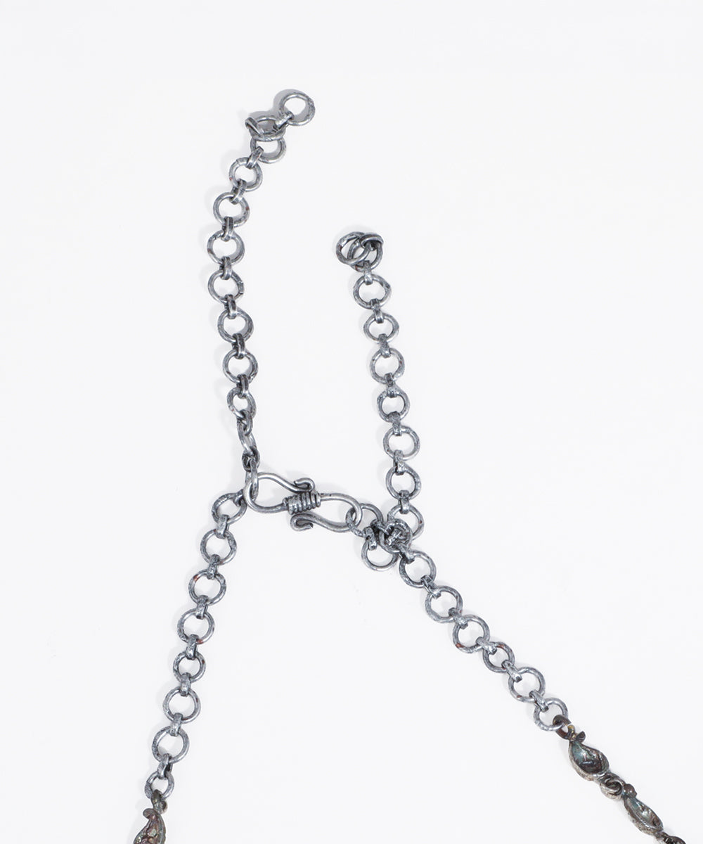 Bull Motifs Oxidised Choker Statement Necklace with Earrings | Stylika