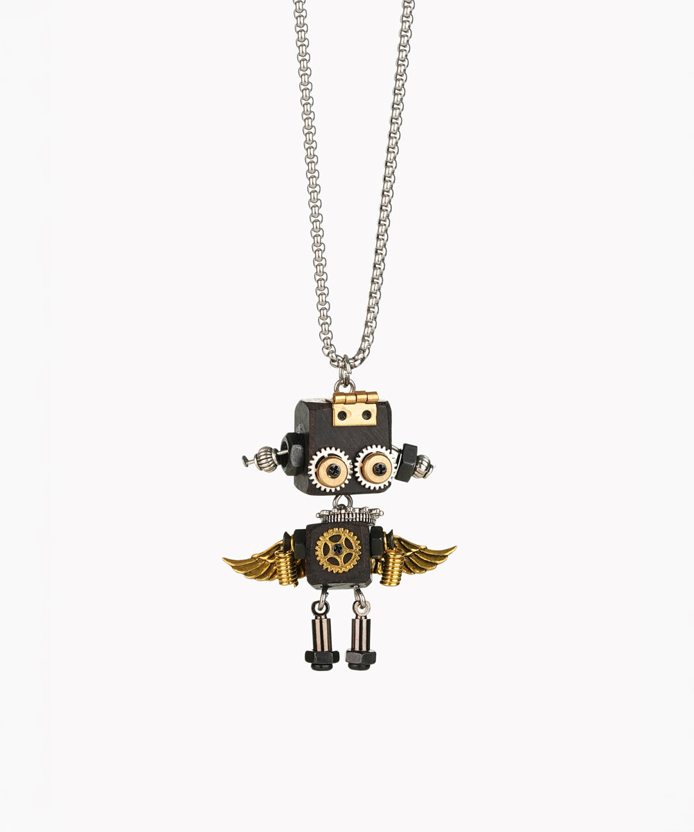 Robot Gearwing Pendant Necklace | Stylika