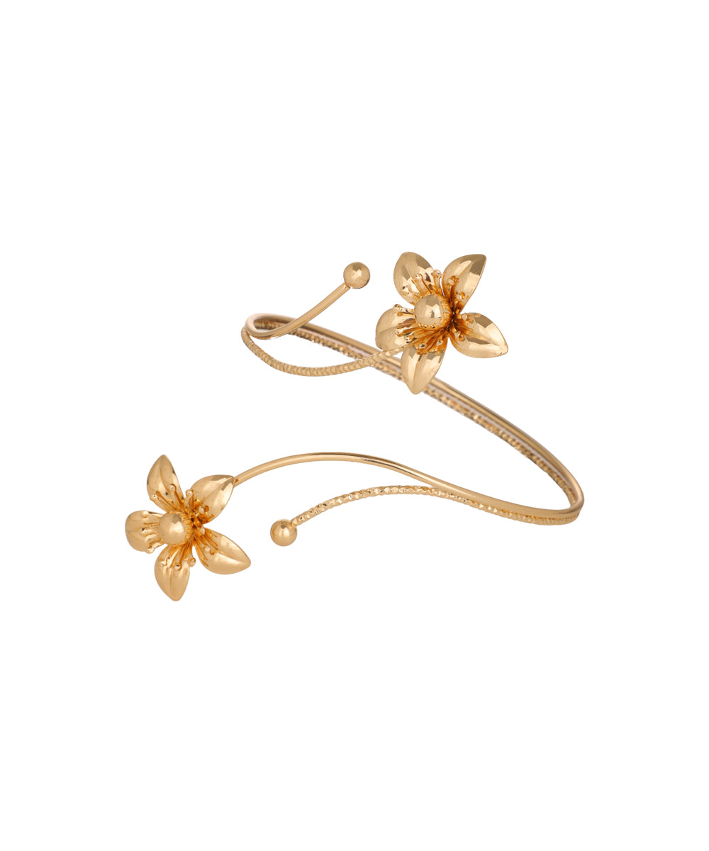 Double Floral Open Arm Cuff | Stylika