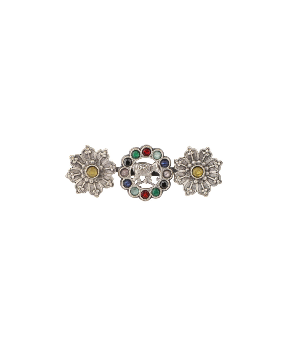 Twin Lotus Medallion Trio Ring | Stylika