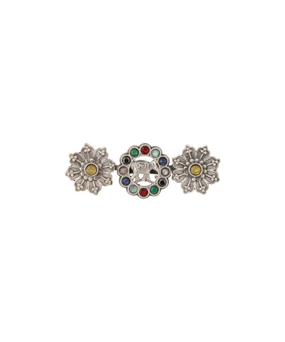 Twin Lotus Medallion Trio Ring | Stylika
