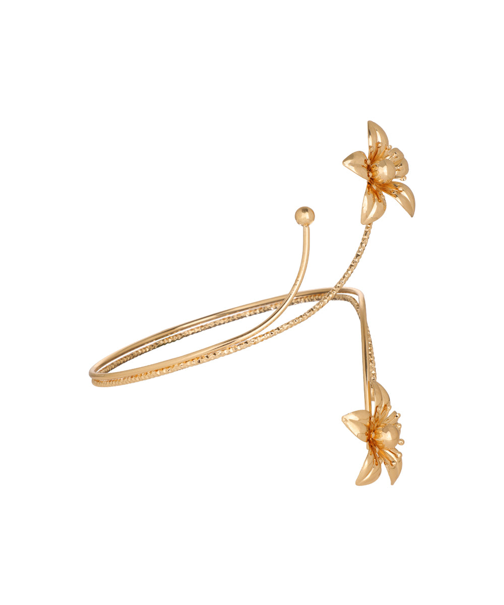 Double Floral Open Arm Cuff | Stylika