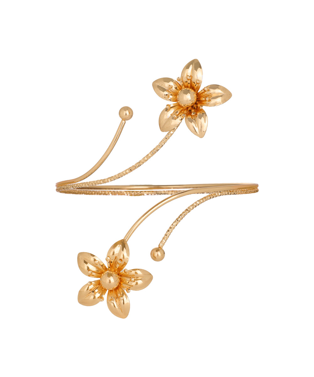 Double Floral Open Arm Cuff | Stylika