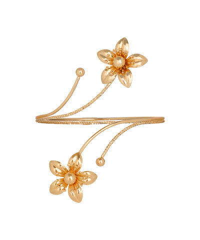 Double Floral Open Arm Cuff | Stylika