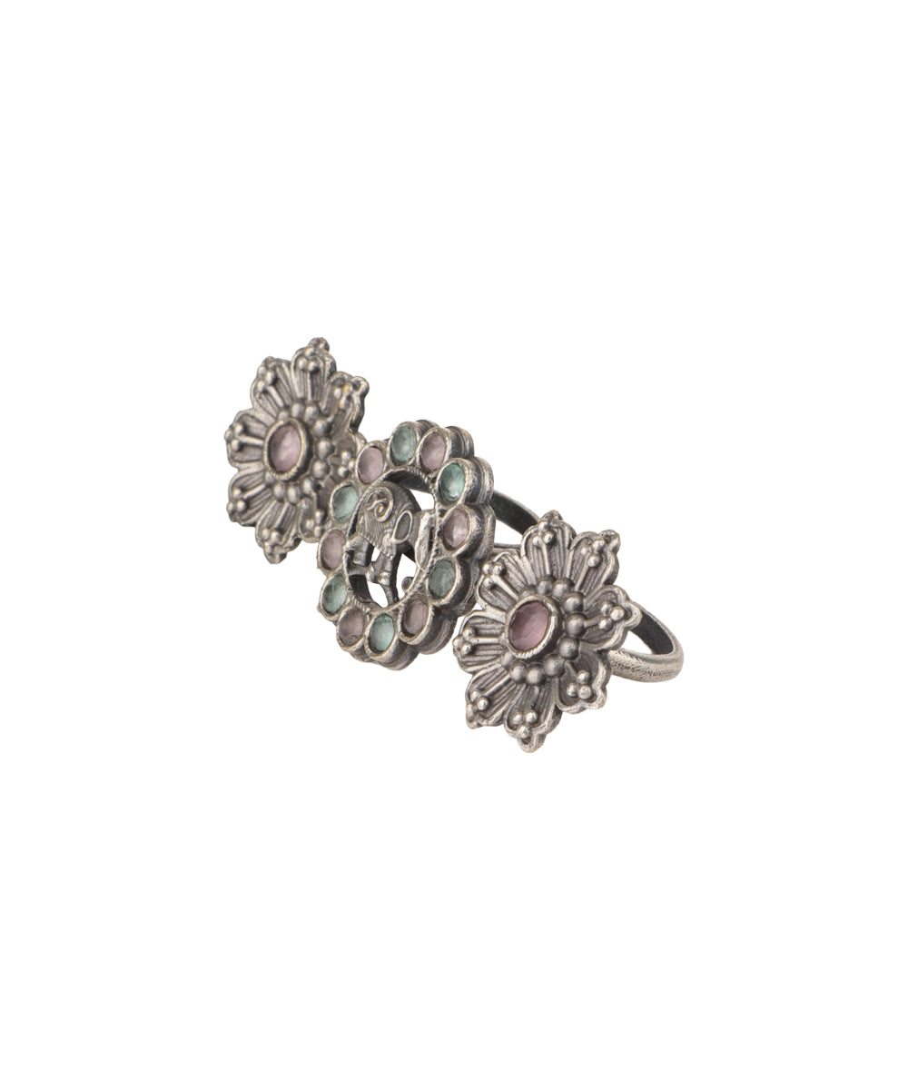 Twin Lotus Medallion Trio Ring | Stylika