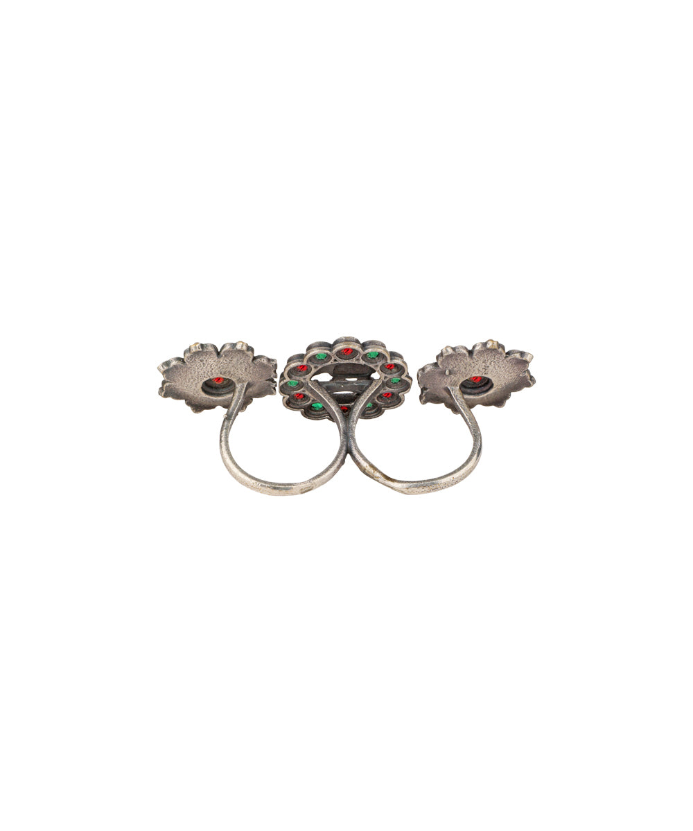 Twin Lotus Medallion Trio Ring | Stylika