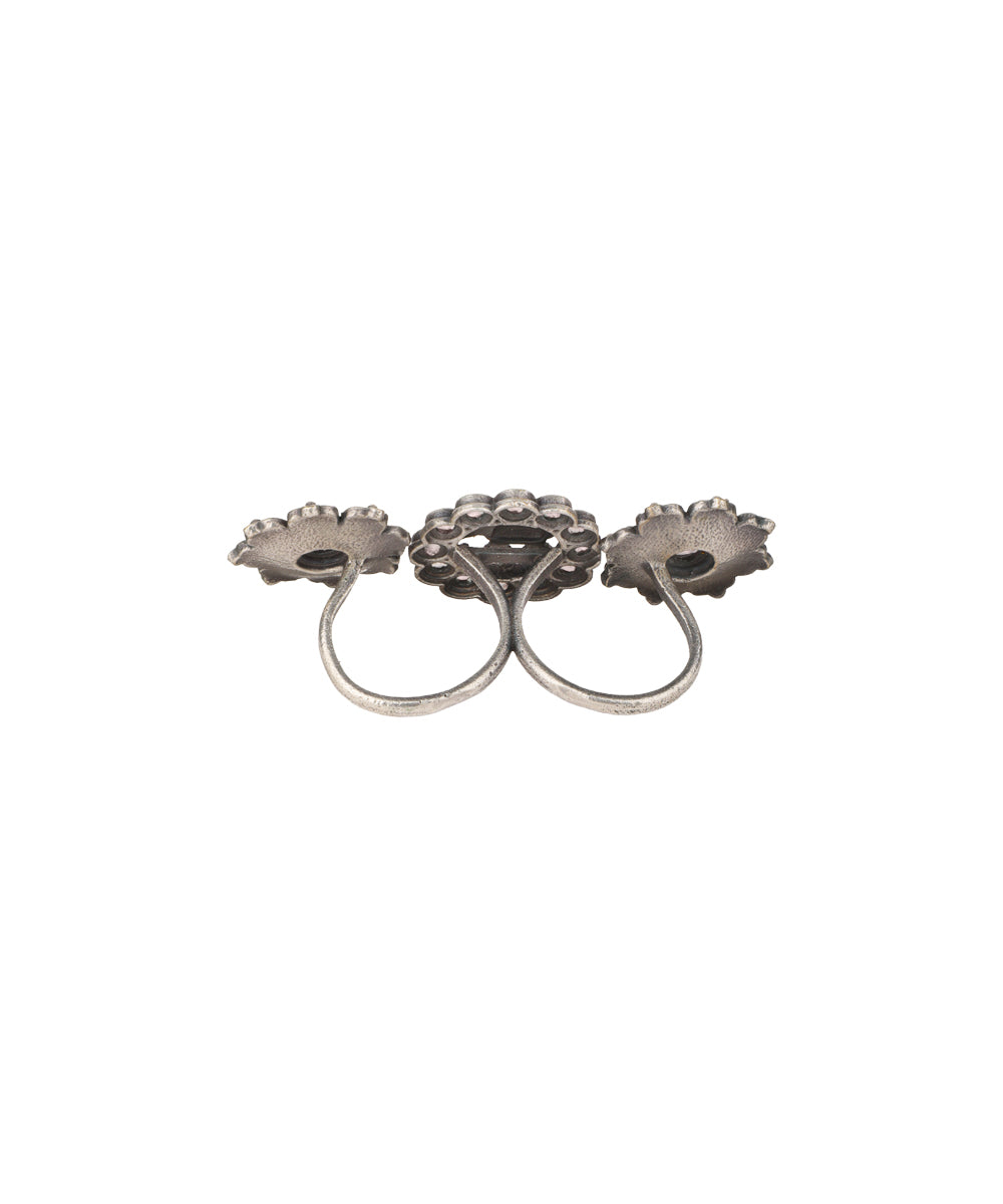 Twin Lotus Medallion Trio Ring | Stylika