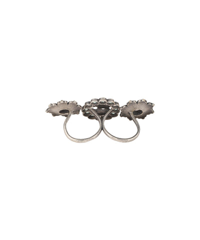 Twin Lotus Medallion Trio Ring | Stylika