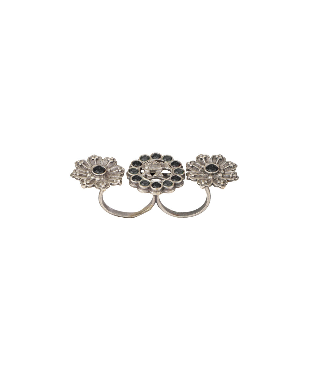 Twin Lotus Medallion Trio Ring | Stylika