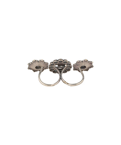 Twin Lotus Medallion Trio Ring | Stylika