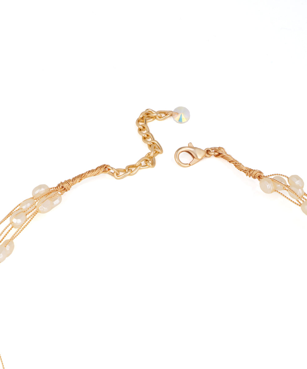 Delicate Multi-Strand Scattered Bead Layer Necklace | Stylika