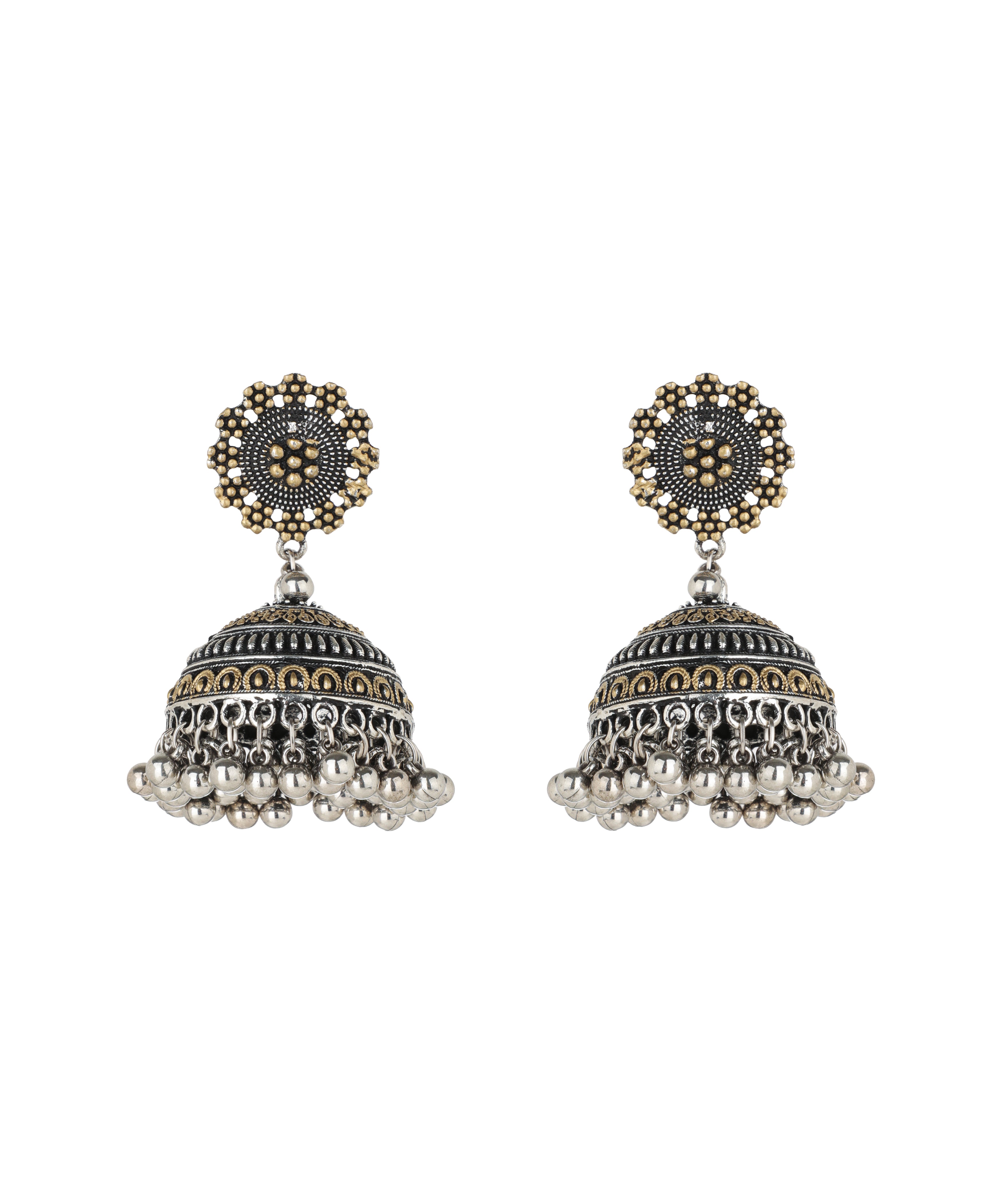Floral Stud Bell Drop Earrings | Stylika