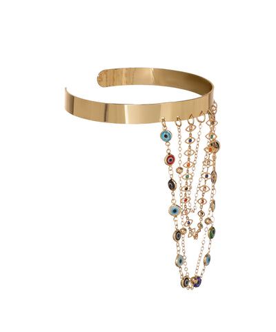 Bohemian Style Evil Eye Charm Dangle Arm Cuff | Stylika