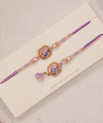 Pastel Enamel Beaded Rakhi Set | Stylika