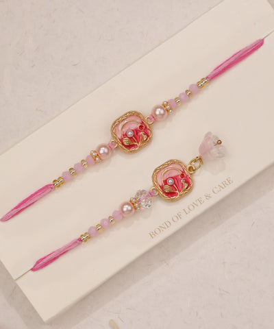 Pastel Enamel Beaded Rakhi Set | Stylika