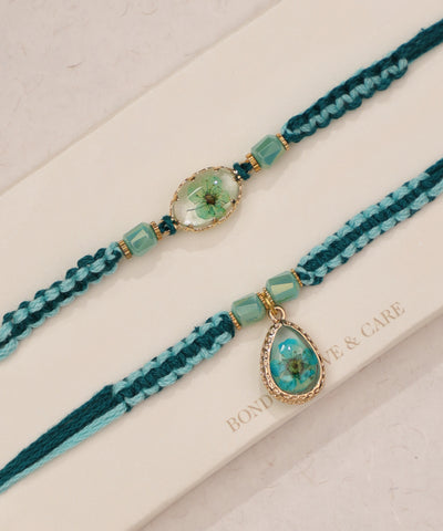 Eternal Blooms Bhaiya Bhabhi Rakhi Set | Stylika