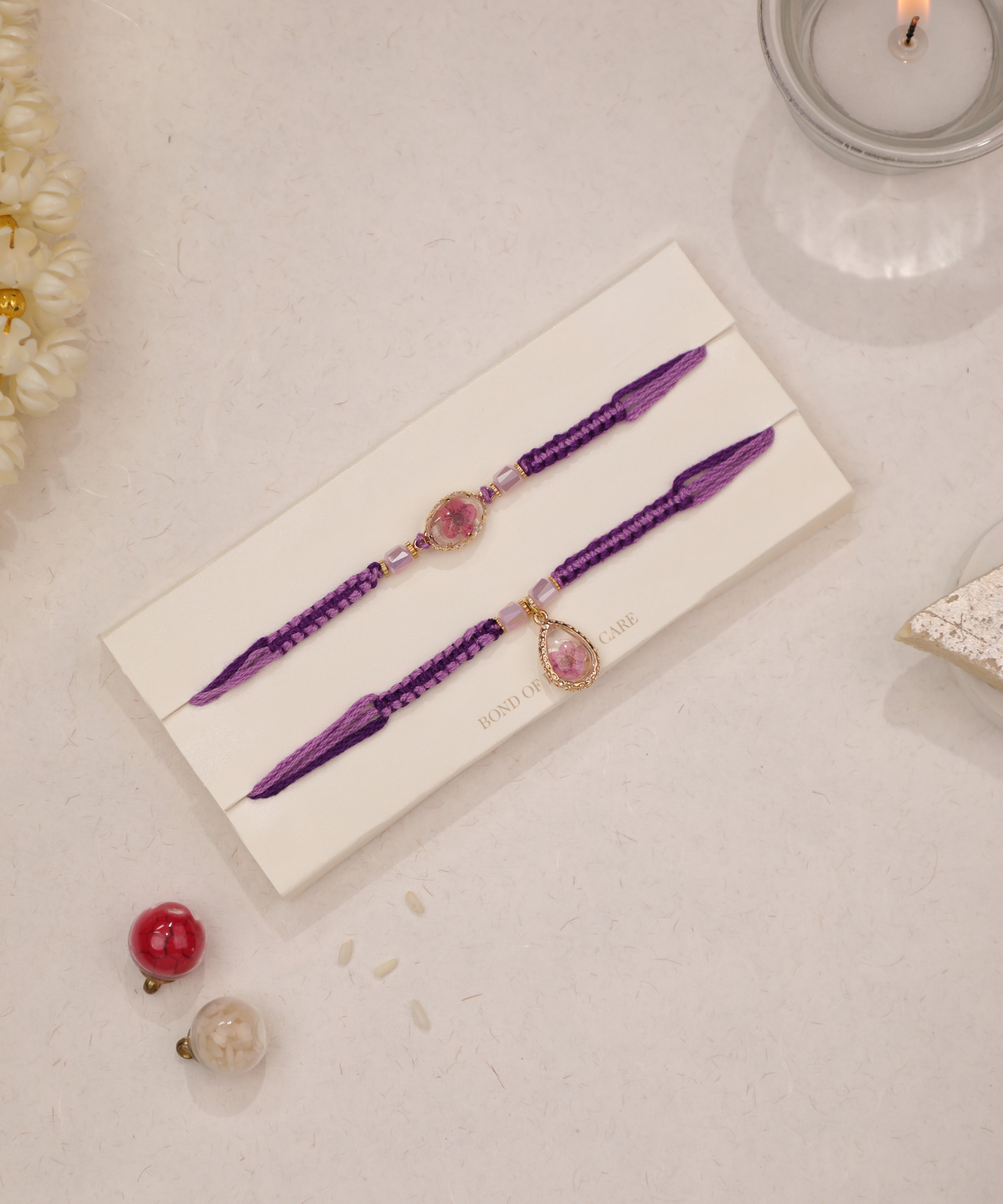 Eternal Blooms Bhaiya Bhabhi Rakhi Set | Stylika