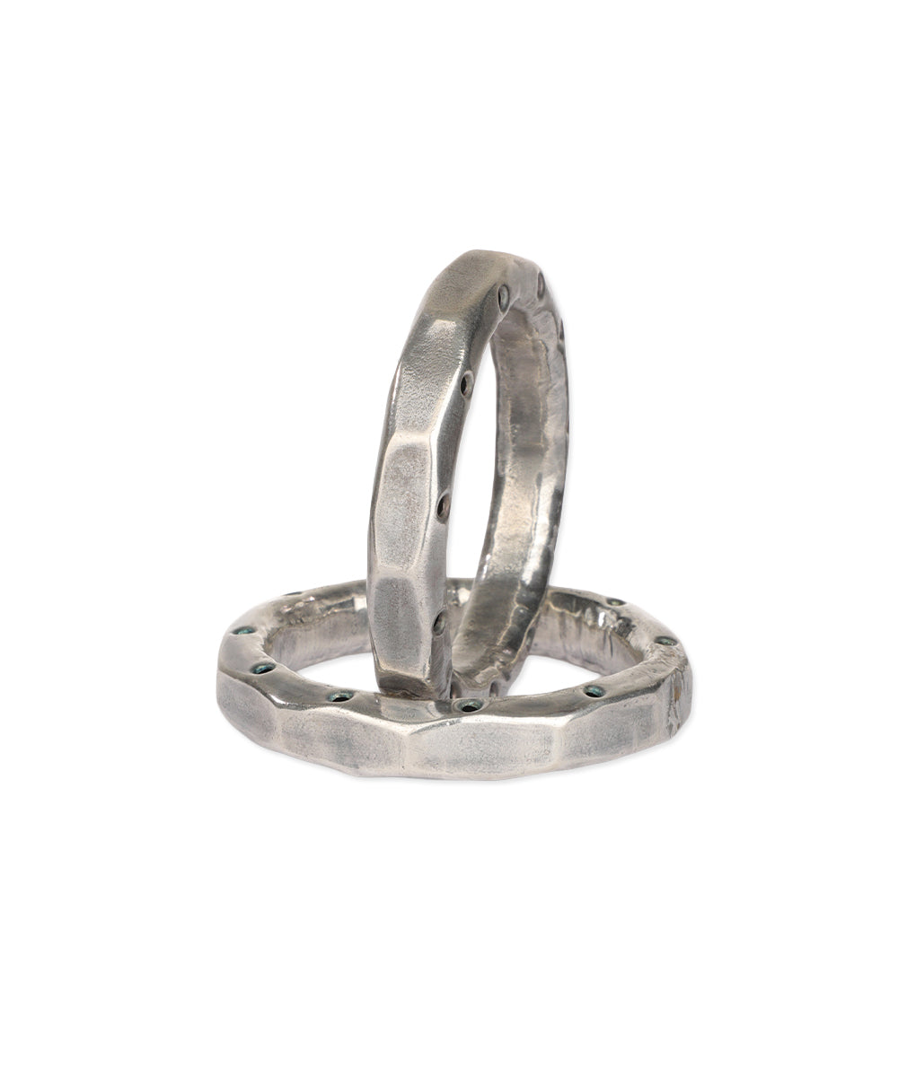 Faceted Oxidised Bangle | Stylika