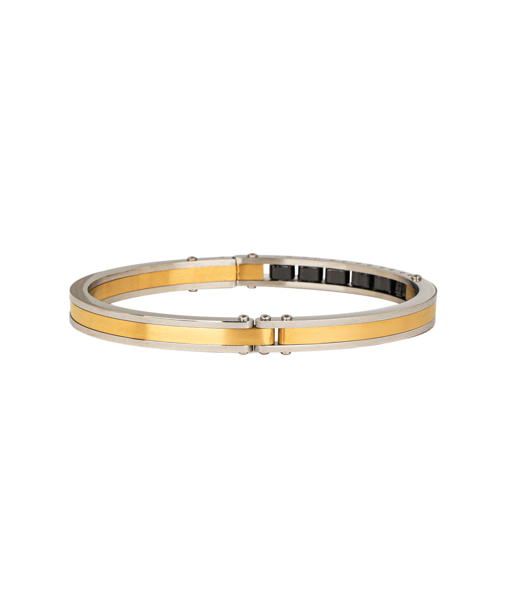 Dual Tone Hinged Men's Kada Bracelet | Stylika