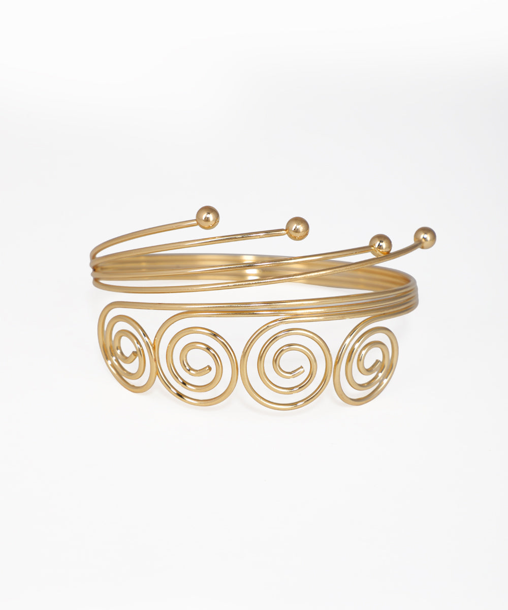Contemporary Multi-Band Spiral Statement Arm Cuff | Stylika