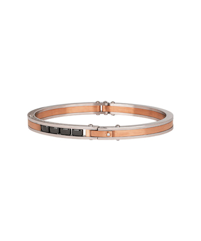 Dual Tone Hinged Men's Kada Bracelet | Stylika