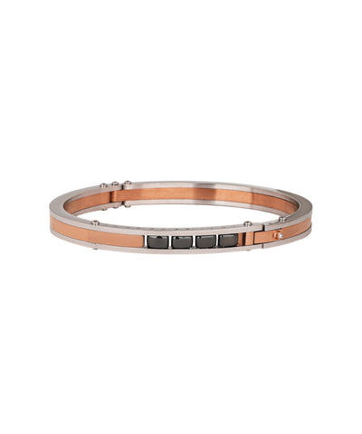 Dual Tone Hinged Men's Kada Bracelet | Stylika