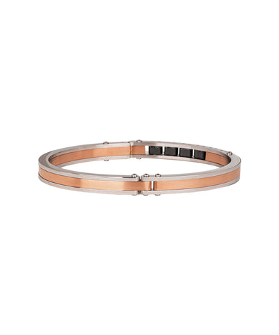 Dual Tone Hinged Men's Kada Bracelet | Stylika