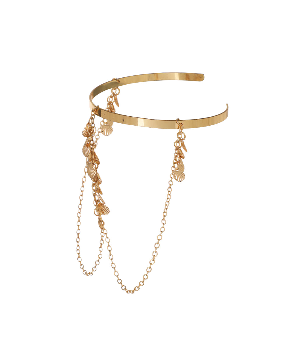 Bohemian Draped Chain Arm Cuff with Shell Charms | Stylika