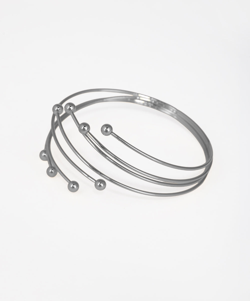 Modernist Multi-Band Sphere Detail Upper Arm Cuff | Stylika