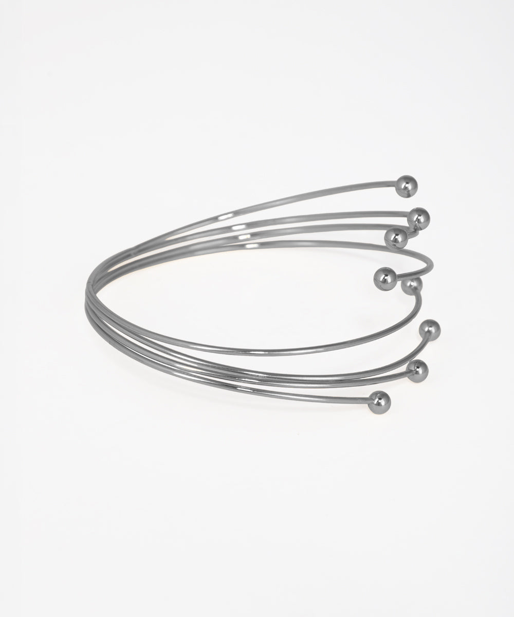 Modernist Multi-Band Sphere Detail Upper Arm Cuff | Stylika