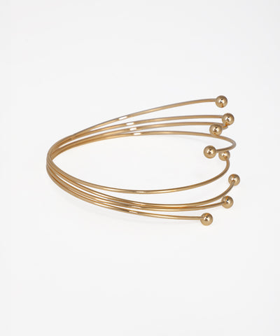 Modernist Multi-Band Sphere Detail Upper Arm Cuff | Stylika