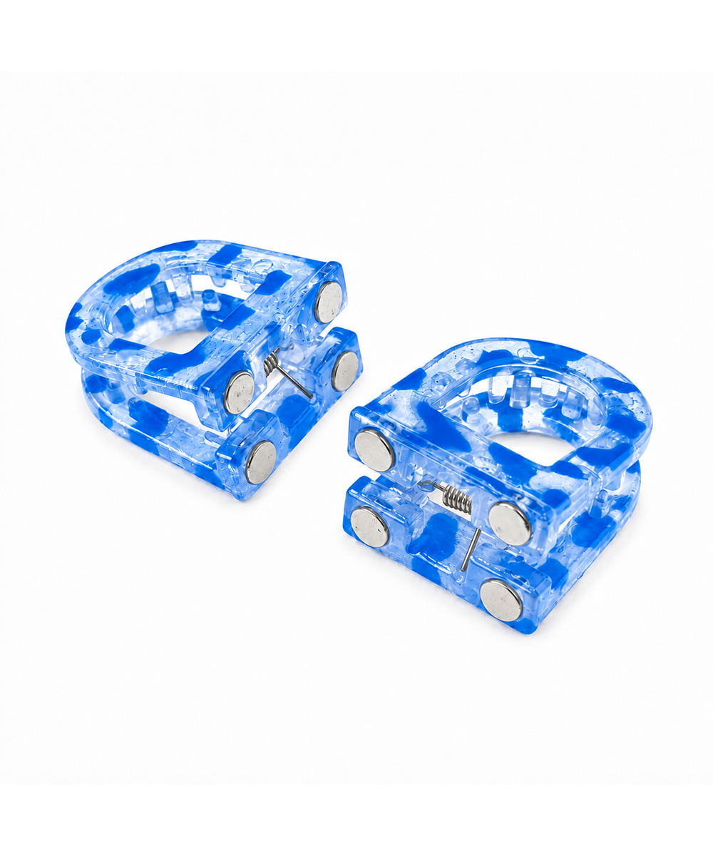 Clear Cobalt D-shaped Magnetic Hair Clip | Stylika