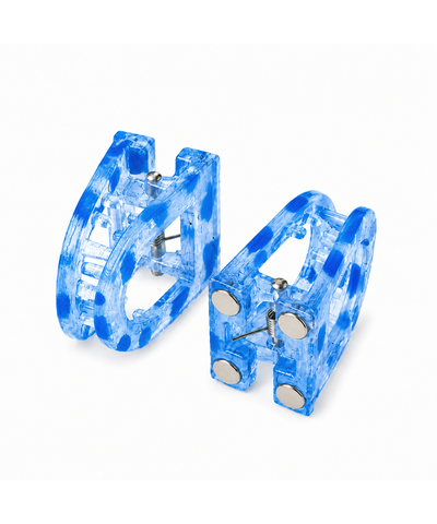 Clear Cobalt D-shaped Magnetic Hair Clip | Stylika
