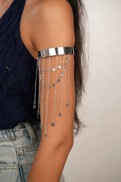 Playful Star Dangle Chain Arm Cuff for Festive Looks | Stylika